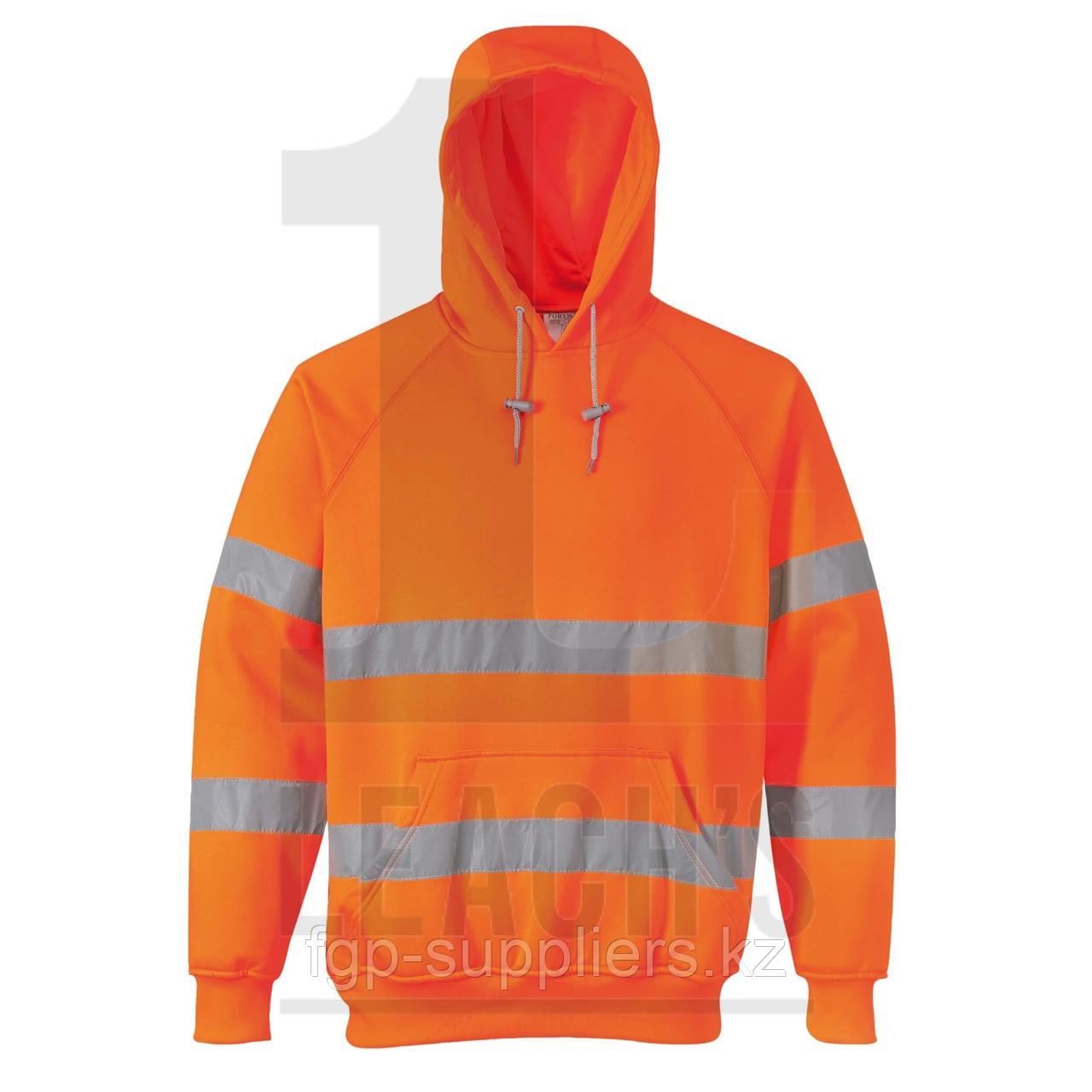 Hi-Vis Railtrack Fleece Hoody, Orange / Railtrack Оранжевая флисовая сигнальная толстовка с капюшоном - фото 1 - id-p65538295