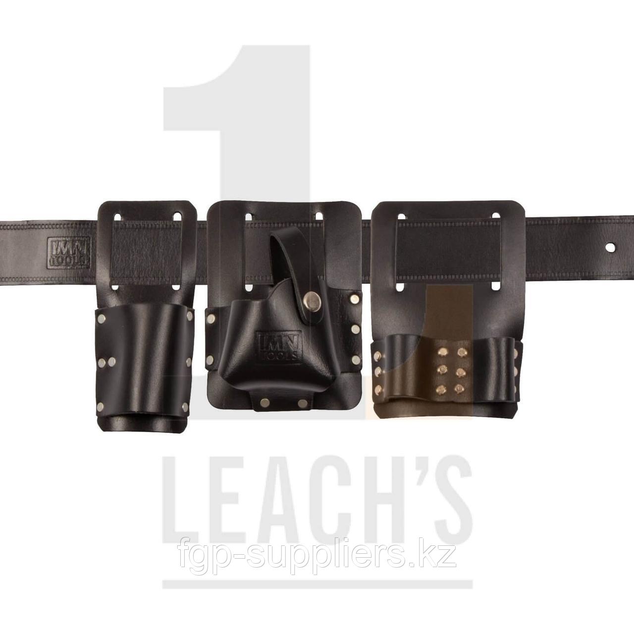 IMN Contractors Leather Belt Set - Black / IMN кожаный ремень с кобурами - черный - фото 1 - id-p65538321