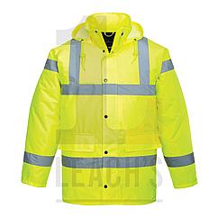 Hi-Vis Quilted Traffic Jacket Yellow / Стеганая дорожная сигнальная куртка желтая