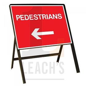 Stanchion Single Sided c/w Pedestrians - Left Arrow / Металлическая стойка односторонняя в/к "пешеход-стрелка влево"