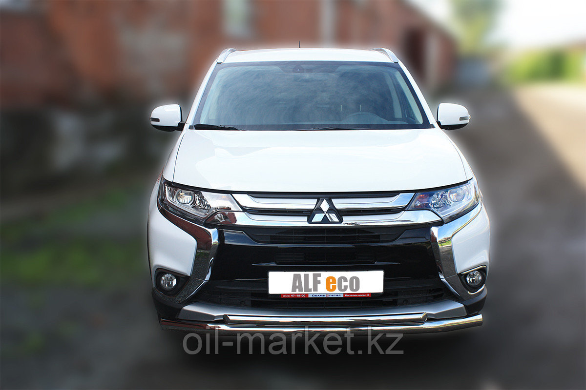 Защита переднего бампера, двойная для Mitsubishi Outlander (2015-2018)
