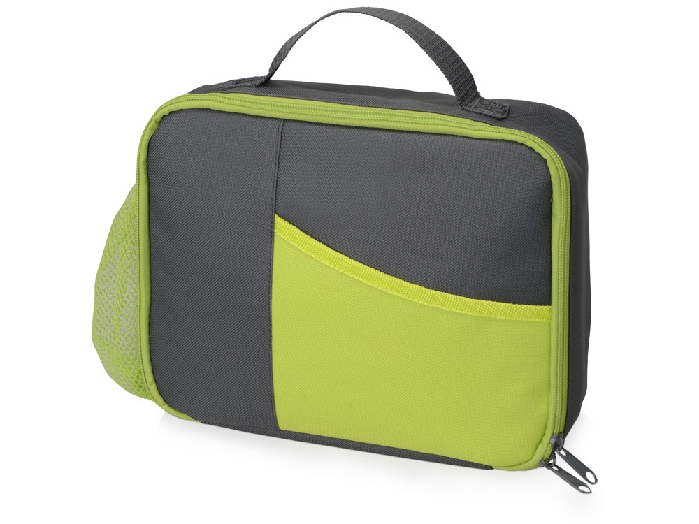 Изотермическая сумка-холодильник Breeze для ланч-бокса, серый/зел яблоко - фото 1 - id-p65543607