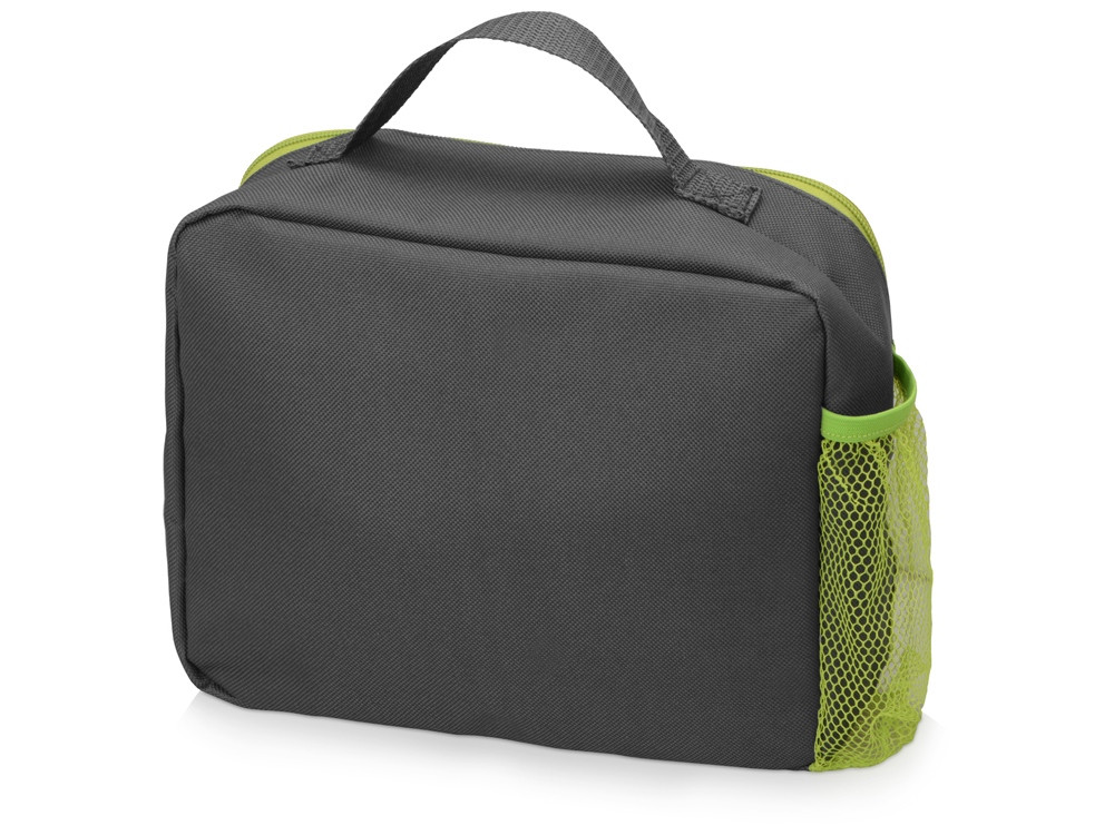 Изотермическая сумка-холодильник Breeze для ланч-бокса, серый/зел яблоко - фото 3 - id-p65543607