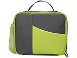 Изотермическая сумка-холодильник Breeze для ланч-бокса, серый/зел яблоко, фото 4