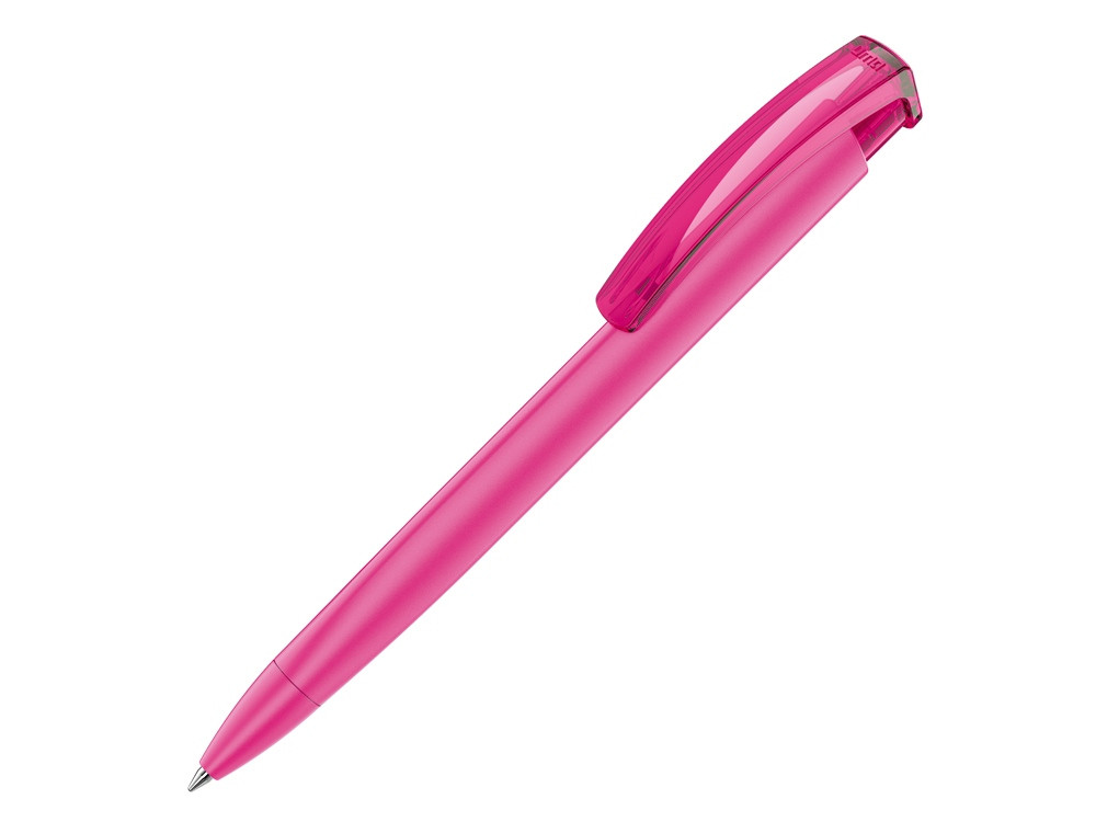 Ручка шариковая трехгранная UMA TRINITY K transparent GUM, soft-touch, розовый - фото 1 - id-p65546263