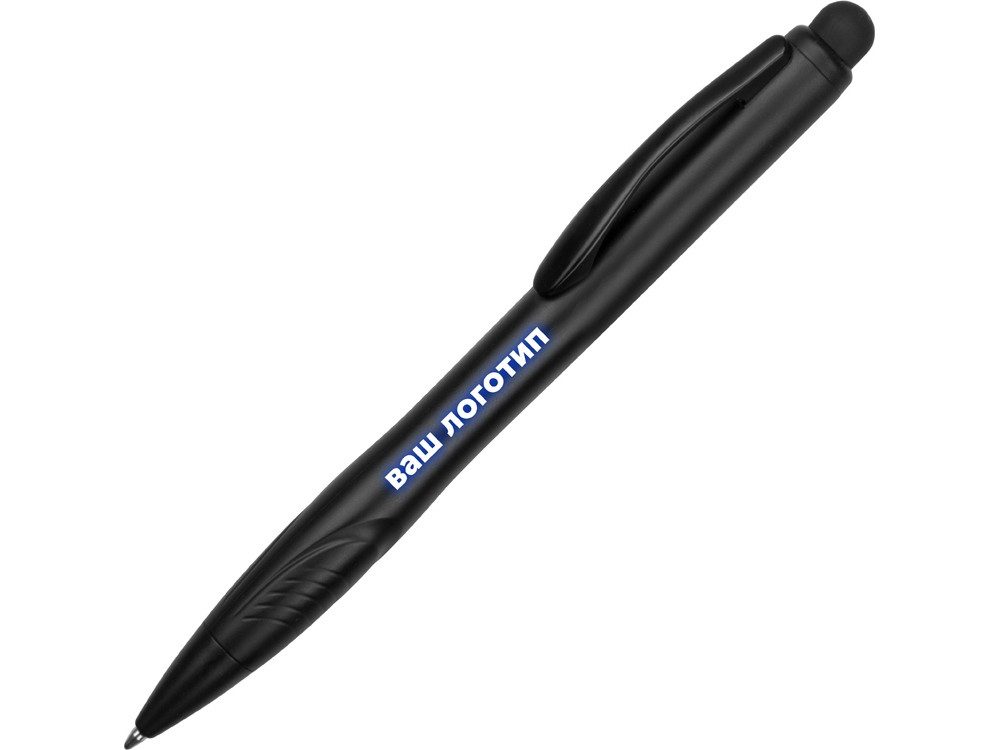 Ручка-стилус шариковая Light, черная с синей подсветкой - фото 1 - id-p65547173