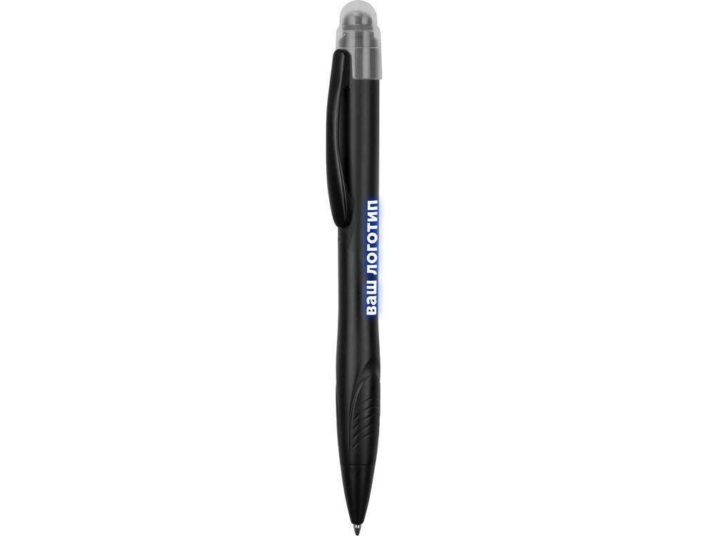 Ручка-стилус шариковая Light, черная с синей подсветкой - фото 6 - id-p65547173