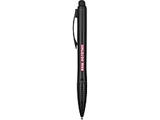 Ручка-стилус шариковая Light, черная с красной подсветкой, фото 3