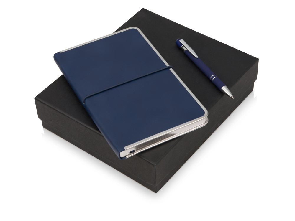 Подарочный набор Silver Sway с ручкой и блокнотом А5, синий - фото 1 - id-p65547639