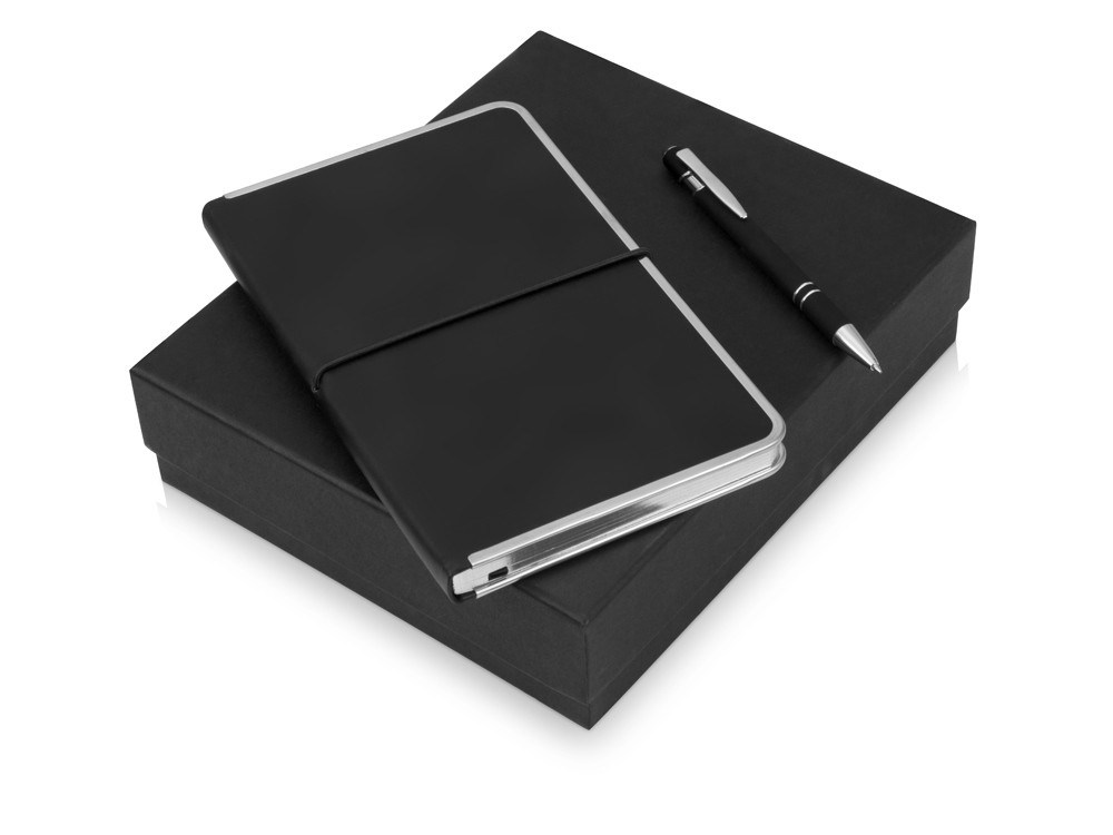 Подарочный набор Silver Sway с ручкой и блокнотом А5, черный - фото 1 - id-p65547640