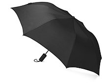 Зонт складной Tulsa, полуавтоматический, 2 сложения, с чехлом, черный, фото 2