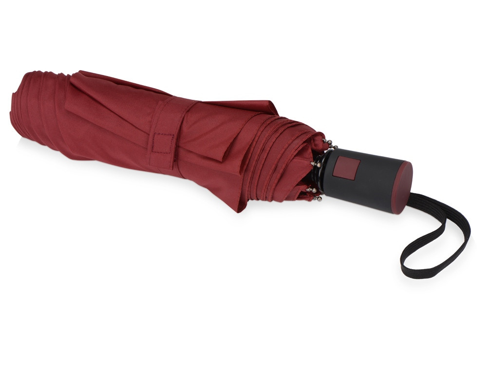 Зонт складной Irvine, полуавтоматический, 3 сложения, с чехлом, бордовый - фото 4 - id-p65547778
