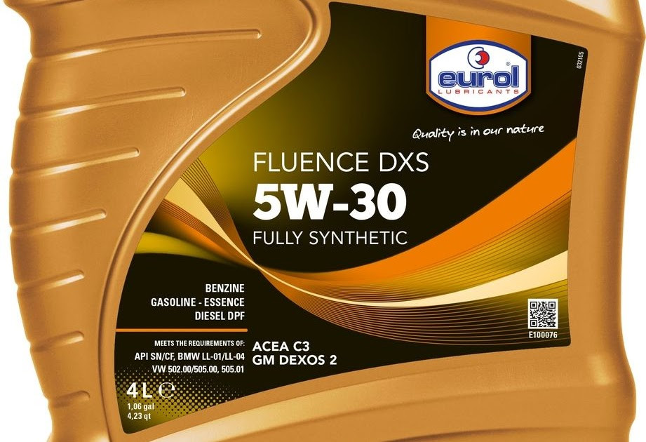 Mоторное масло Eurol Fluence DXS 5W-30 (ACEA C3; Dexos2; MB 229.51; VW 502/505/505.01) 4L
