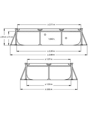 Семейный каркасный бассейн Intex 28270 (220*150*60 см,1662 л), фото 2