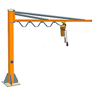 Кран консольный поворотный ручной TOR PSJ44050 500 кг, высота 4 м, стрела 4 м