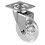 Ролик мебельный, вращающийся, без тормоза, металл,с площадкой, высота 9,65 см. диаметр 7,5 см., фото 2