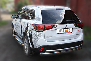 Защита заднего бампера, овальная для Mitsubishi Outlander (2015-2018), фото 1