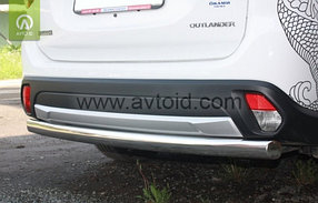 Защита заднего бампера, овальная для Mitsubishi Outlander (2015-2018), фото 4