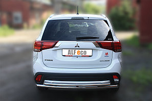 Защита заднего бампера, двойная для Mitsubishi Outlander (2015-2018), фото 1
