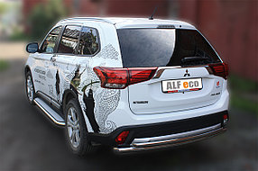 Защита заднего бампера, двойная для Mitsubishi Outlander (2015-2018), фото 4