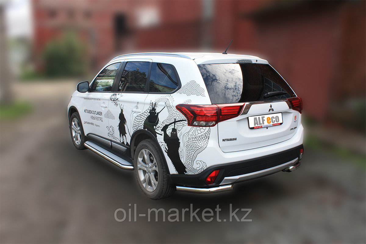 Защита заднего бампера, уголки для Mitsubishi Outlander (2015-2018)