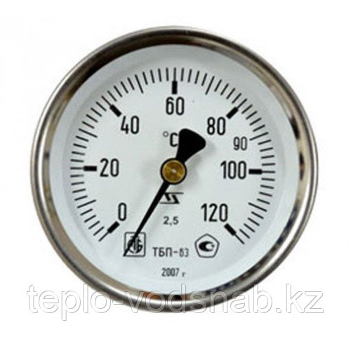 Термометр поверенный ТБП63/100/Т-(0-120)С штуцер 100 мм