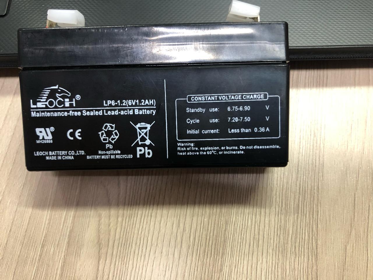 Аккумулятор leoch LP6-1.2 (1.2Ah 6V)  для весов и ИБП (UPS) систем охраны и безопасности для машинок детских