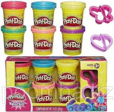 Пластилин Play Doh "Блестящая коллекция 6 баночек"