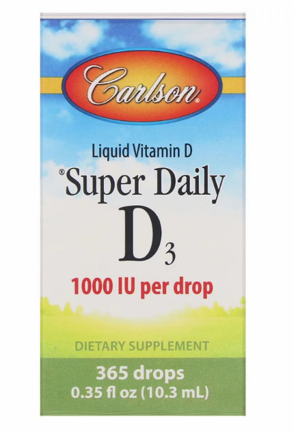 Carlson, Super Daily D3, 1000 МЕ, 10,3 мл (0,35 жидк. унции) - фото 1 - id-p65612726
