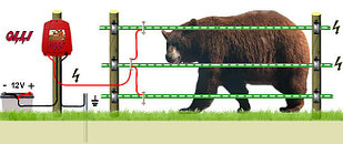 Комплект для защиты пасек от медведей 12V на 100 м