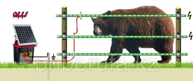 Комплект для защиты пасек от медведей 12V на 600 м.+ Солнечная батарея