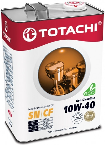 Полусинтетическое моторное масло класса «премиум» TOTACHI Eco Gasoline 10W-40 4L