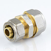 Муфта для м/п трубы Дн 16х26 обжим латунь никель (100/5)