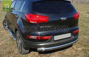 Защита заднего бампера, овальная для Kia Sportage (2010-2015), фото 4