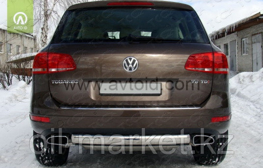 Защита заднего бампера, овальная для Volkswagen Touareg (2010-2014) (2014-2018)