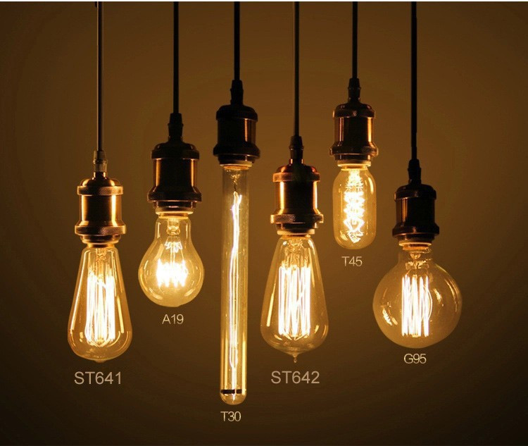 Лампа накаливания Эдисона,  лампа ретро-стиля, ретро лампа, винтажная лампа, старинная лампа, лампа Эдисона