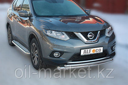 Защита переднего бампера, двойная, круглая для Nissan X-Trail T32 (2015-2018), фото 2