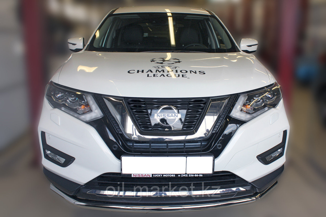 Защита переднего бампера, круглая для Nissan X-Trail  (2019-)