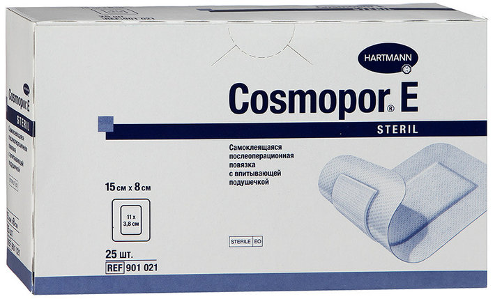 Самоклеящиеся послеоперационная повязка COSMOPOR E steril 15 х 8 см, фото 2