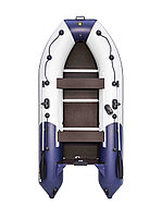 Гребная лодка Ривьера Компакт 3400 СК комби светло-серый/синий