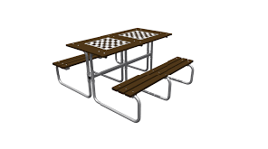 Стол шахматный уличный со скамьями KZ