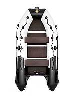 Лодка надувная Ривьера Максима 3400 СК комби светло-серый/черный