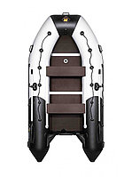 Лодка надувная гребная Ривьера Максима 3600 СК комби светло-серый/черный