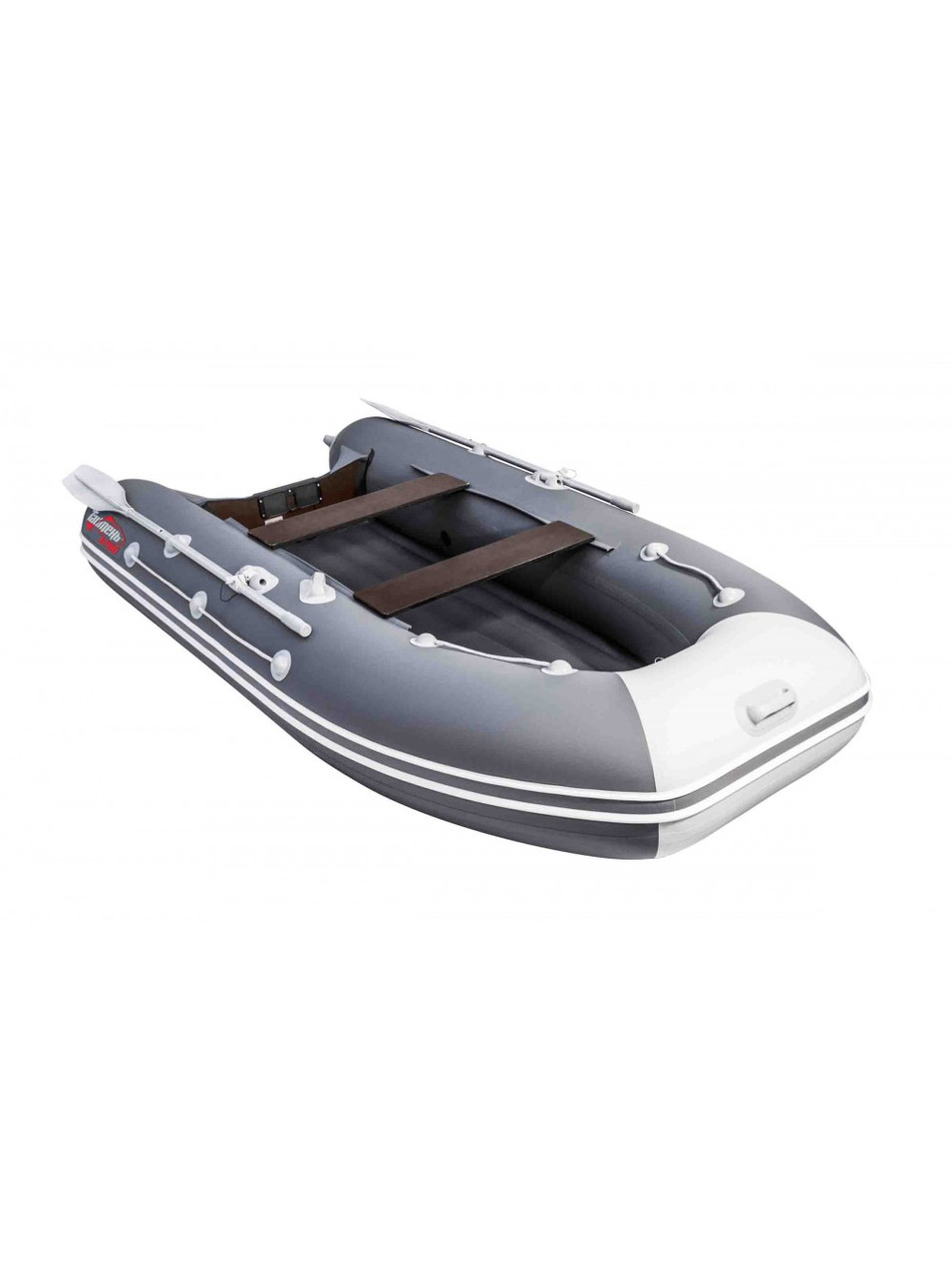Лодка надувная гребная Таймень 3200 НДНД графит/светло-серый - фото 3 - id-p65754809