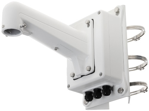 DS-1602ZJ-box-pole - Металлический кронштейн с распредкоробкой для крепления скоростных купольных камер на столб.
