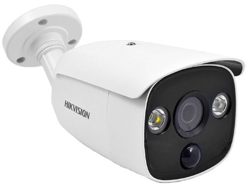 DS-2CE12D8T-PIRL - 2MP Уличная высокочувствительная цилиндрическая HD-TVI камера со Smart-ИК, белой подсветкой и PIR-детекцией, на кронштейне.
