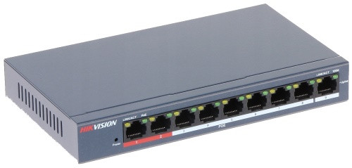 DS-3E0109P-E - 8-ми портовый неуправляемый PoE-свитч.