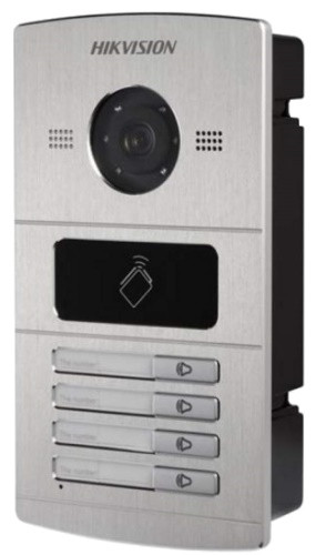 DS-KV8402-IM - 1.3MP вызывная IP-панель видеодомофона на четырёх абонентовс ИК-подсветкой.