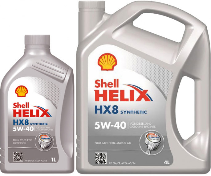 Моторное синтетическое масло Shell Helix HX8 Synthetic 5W40 4L