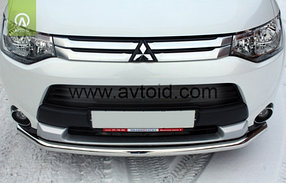 Защита переднего бампера, круглая для Mitsubishi Outlander (2014-2015), фото 3